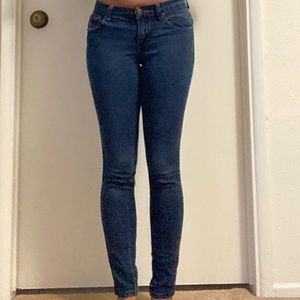 Forever 21 dark blue low rise skinny jeans